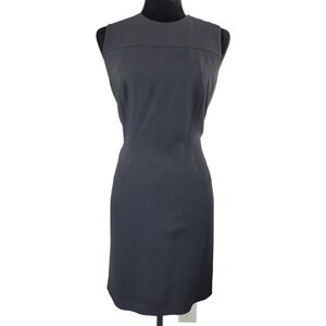 Ann Taylor Black Classic midi sheath dress sleeveless size 8 Petite